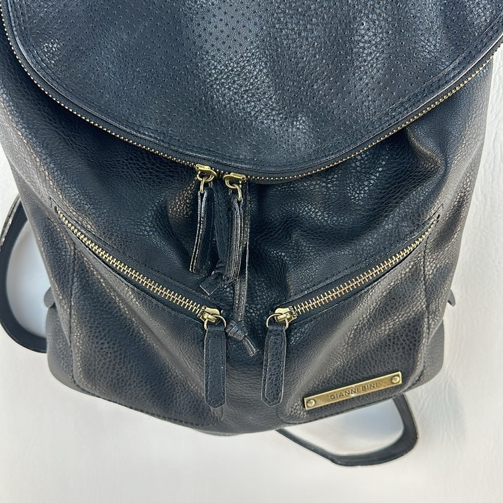 Gianni Bini Drawstring Faux Pebbled Leather Backpack - Picture 2 of 10